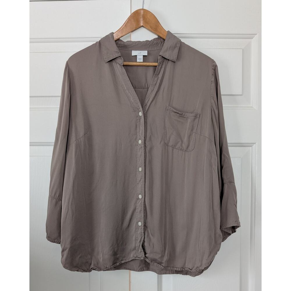 J. Jill Dark Beige Drapey Modal Top